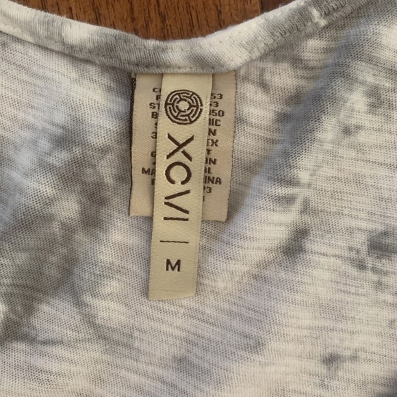 XCVI Tie Dye Tank Women's Size M Gray White Asymmetrical Knit Woven Combo #13050 - Picture 2 of 9